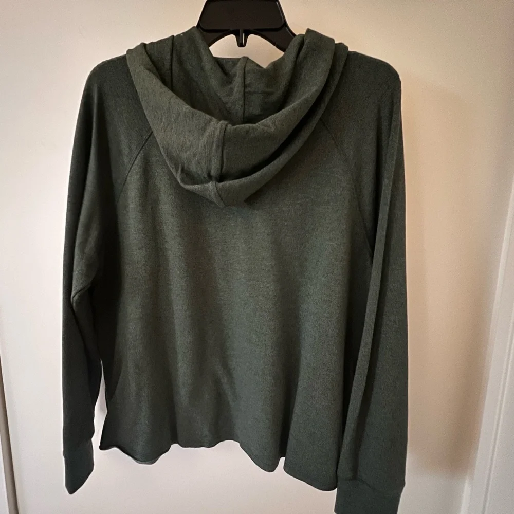 🛍️Sundry Galen Green Chenille Stripe Hoodie L $198 made in USA ANTHROPOLOGIE - Picture 4 of 6